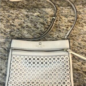 Kate Spade Cream and Black Perforated Crossbody Bag